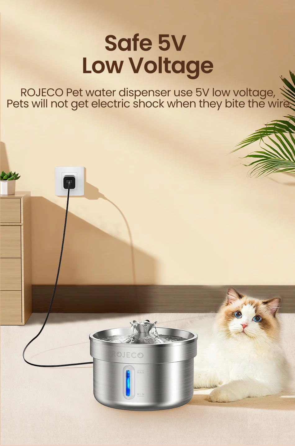 Source — Fontaine en acier inoxydable