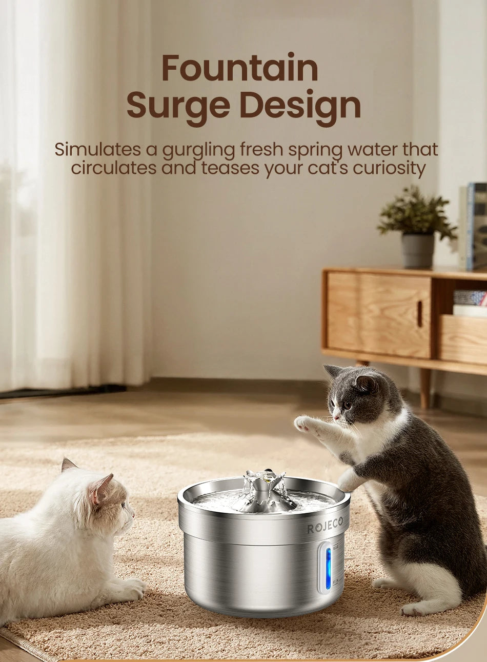 Source — Fontaine en acier inoxydable
