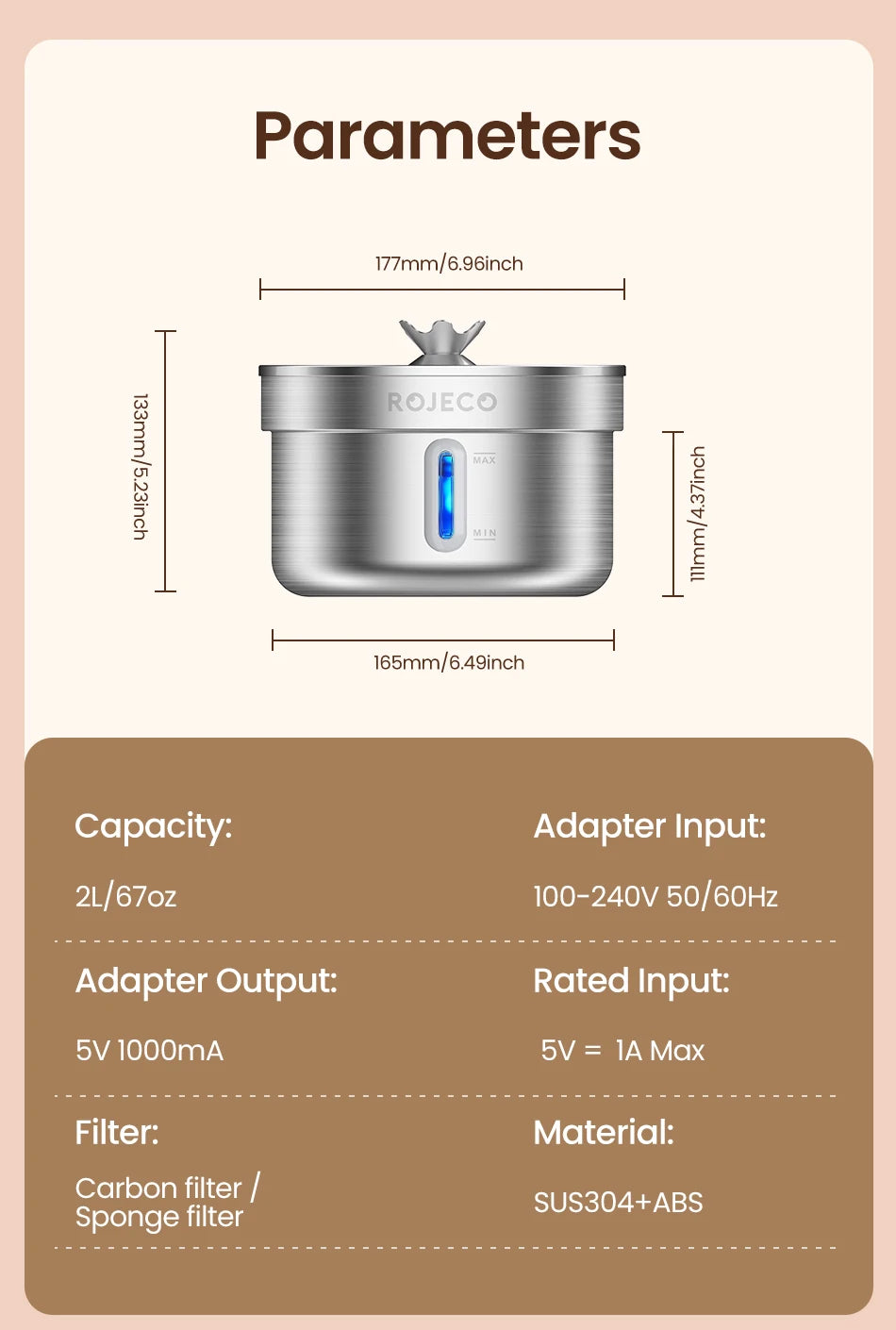 Source — Fontaine en acier inoxydable