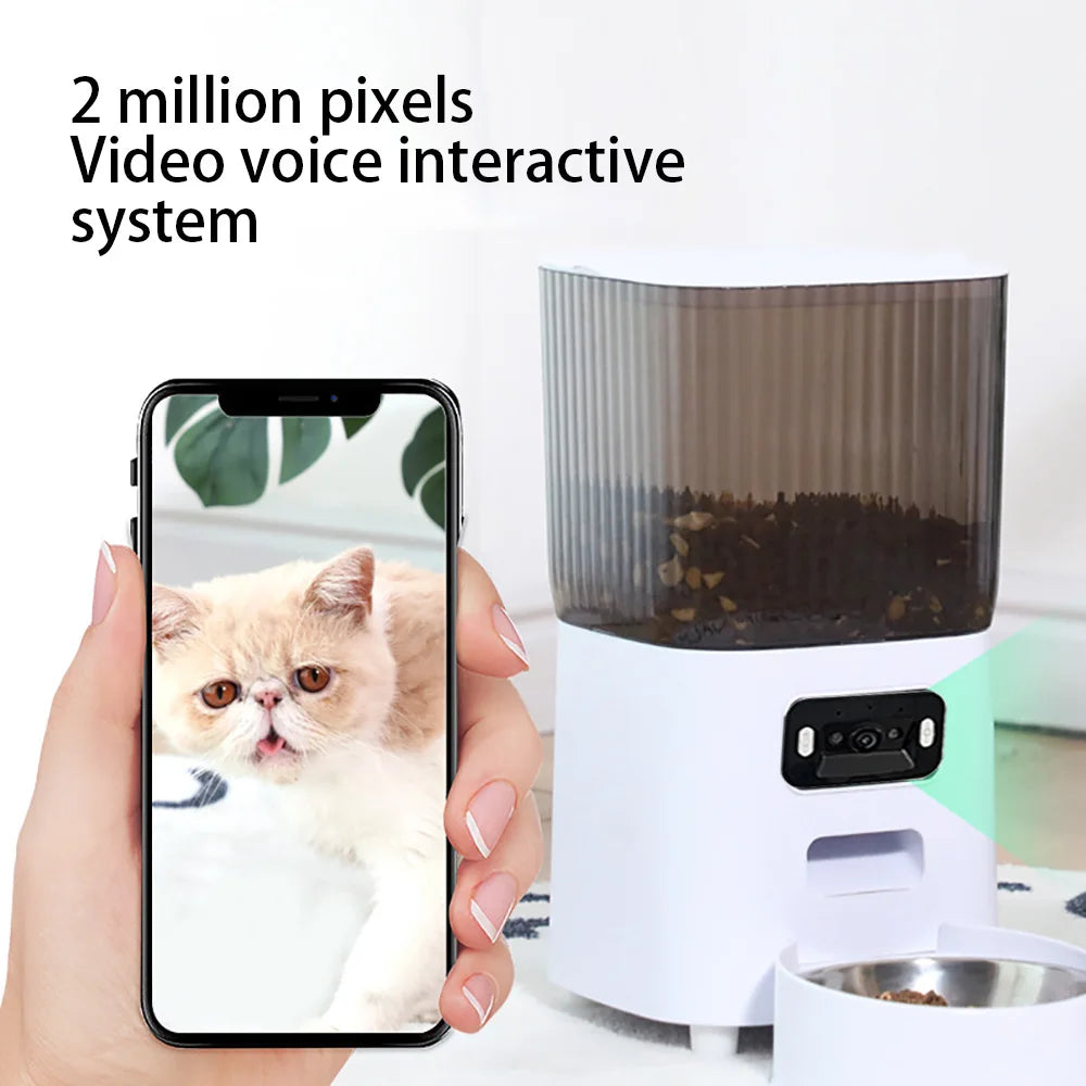 Éveil — Distributeur connecté double bol caméra